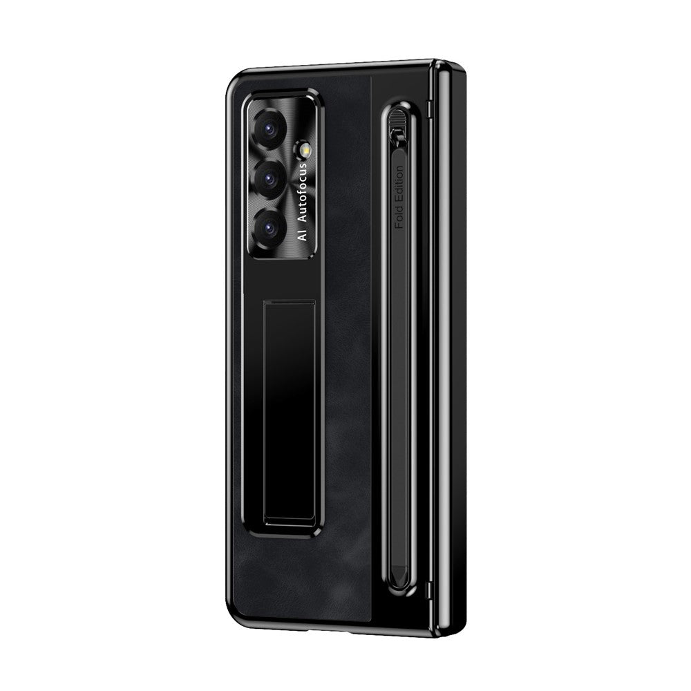 For Samsung Galaxy Z Fold8 Ultra Case Leather+PC Kickstand Phone Cover with Tempered Glass Film, Stylus
