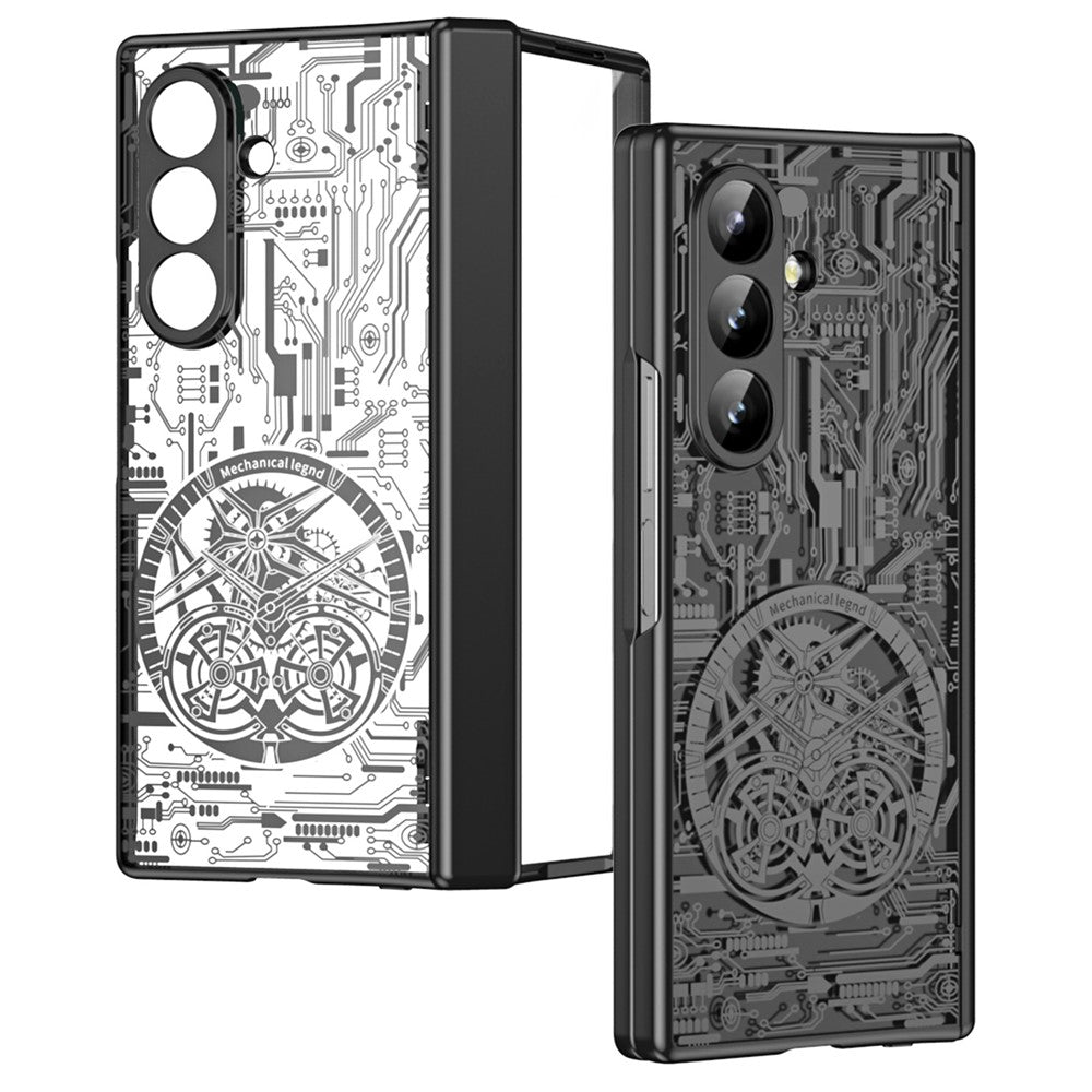 For Samsung Galaxy Z Fold8 Ultra Case Mechanical Legend Electroplating PC Phone Cover with Screen Film