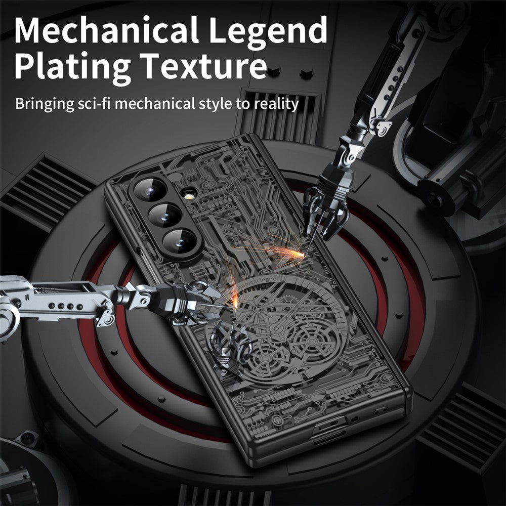 For Samsung Galaxy Z Fold8 Ultra Case Mechanical Legend Electroplating PC Phone Cover with Screen Film