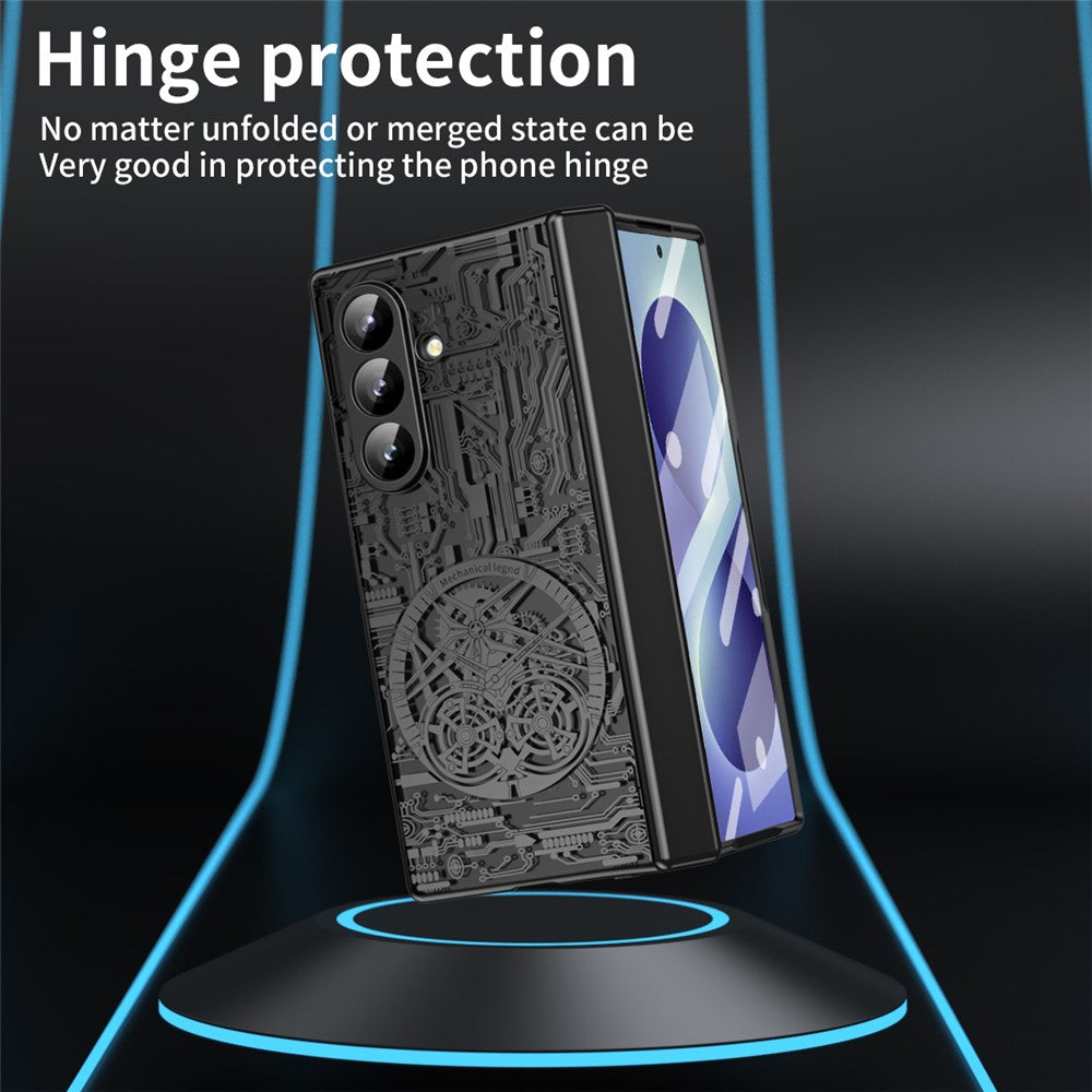 For Samsung Galaxy Z Fold8 Ultra Case Mechanical Legend Electroplating PC Phone Cover with Screen Film