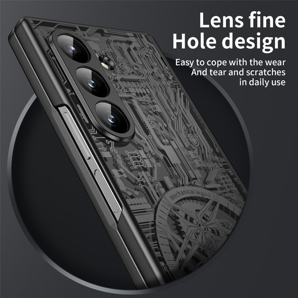 For Samsung Galaxy Z Fold8 Ultra Case Mechanical Legend Electroplating PC Phone Cover with Screen Film