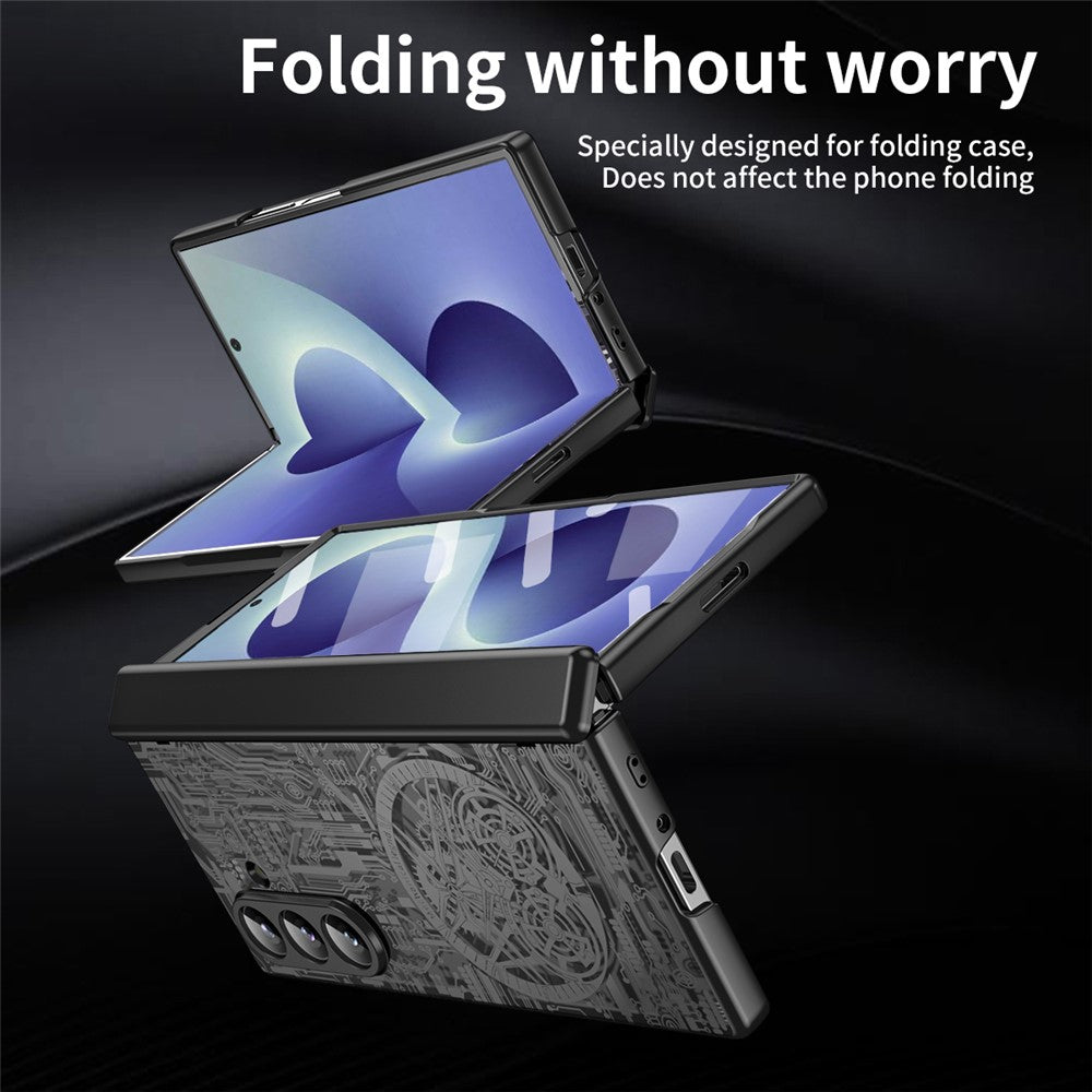 For Samsung Galaxy Z Fold8 Ultra Case Mechanical Legend Electroplating PC Phone Cover with Screen Film
