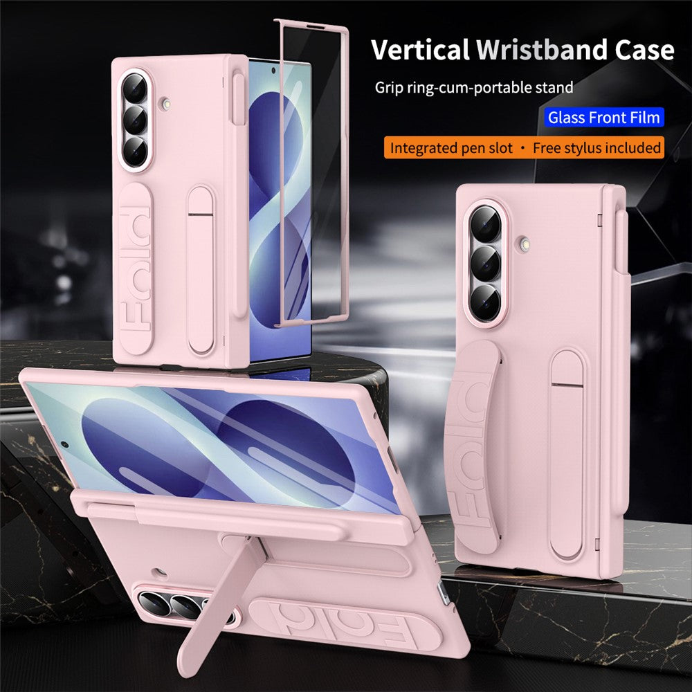 For Samsung Galaxy Z Fold8 Ultra Case Kickstand Wristband Hard PC Phone Cover with Pen Slot / Stylus
