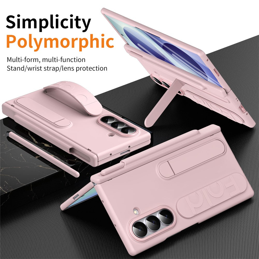 For Samsung Galaxy Z Fold8 Ultra Case Kickstand Wristband Hard PC Phone Cover with Pen Slot / Stylus