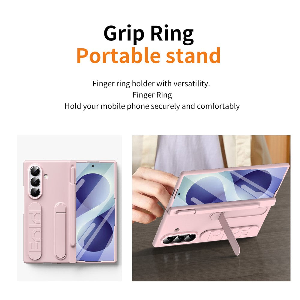 For Samsung Galaxy Z Fold8 Ultra Case Kickstand Wristband Hard PC Phone Cover with Pen Slot / Stylus