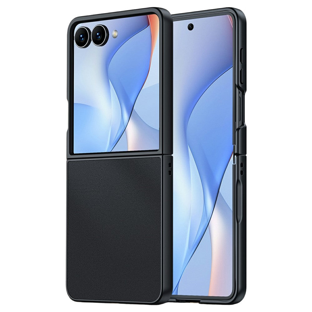 For Samsung Galaxy Z Flip8 Case PU Leather Coated PC Anti-Drop Folding Phone Cover