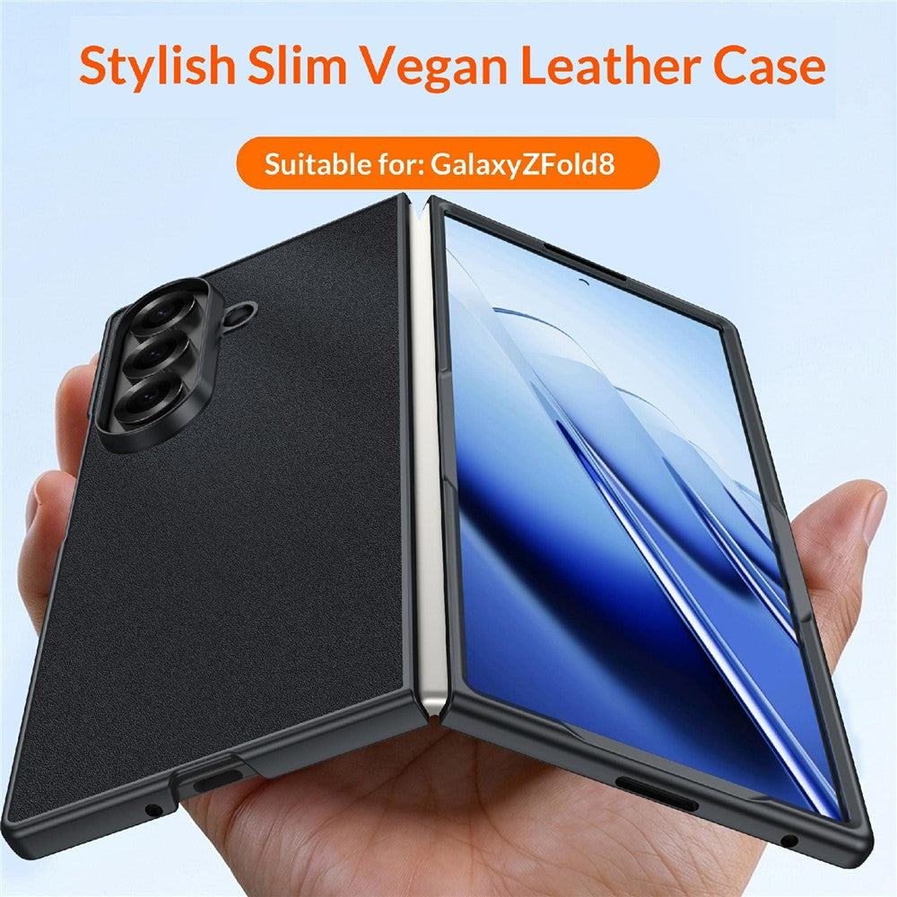For Samsung Galaxy Z Fold8 Ultra Case PU Leather Coated PC Anti-Drop Folding Phone Cover