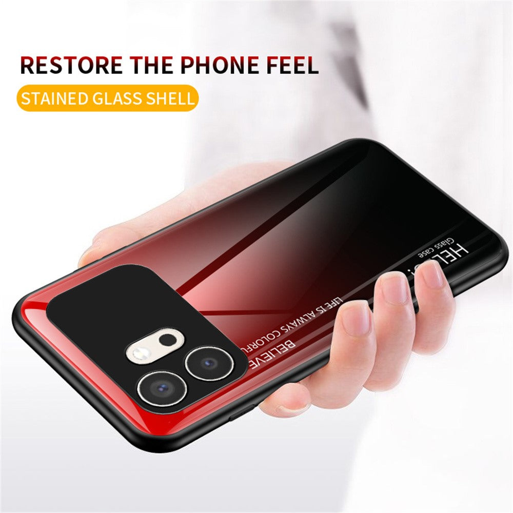 For Honor 600 5G Case Anti-Scratch Tempered Glass + PC + TPU Phone Cover