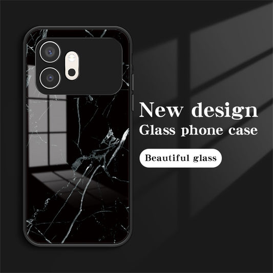 Honor 600 5G Handyhülle – mit Marmormuster, gehärtetes Glas + PC + TPU