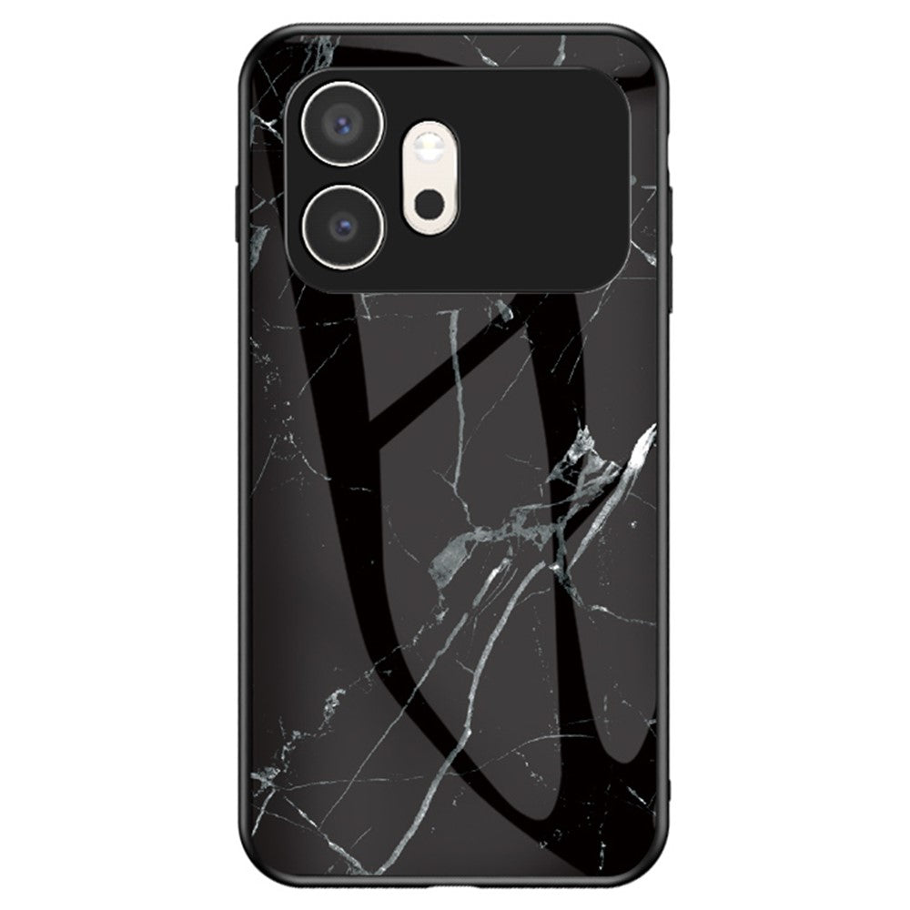 For Honor 600 5G Phone Case Marble Pattern Tempered Glass + PC + TPU Protective Phone Cover