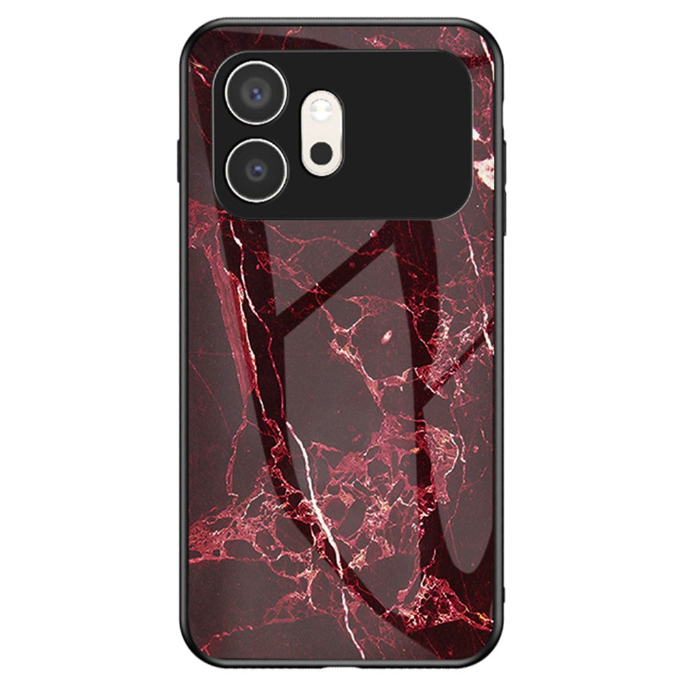 For Honor 600 5G Phone Case Marble Pattern Tempered Glass + PC + TPU Protective Phone Cover