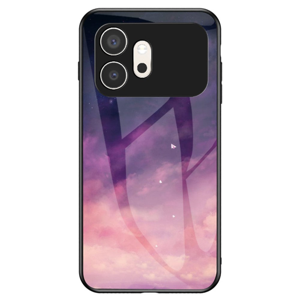 For Honor 600 5G Phone Case Starry Sky Pattern Tempered Glass Phone Cover