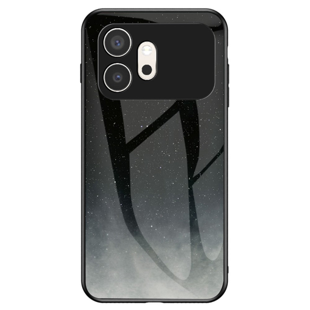 For Honor 600 5G Phone Case Starry Sky Pattern Tempered Glass Phone Cover