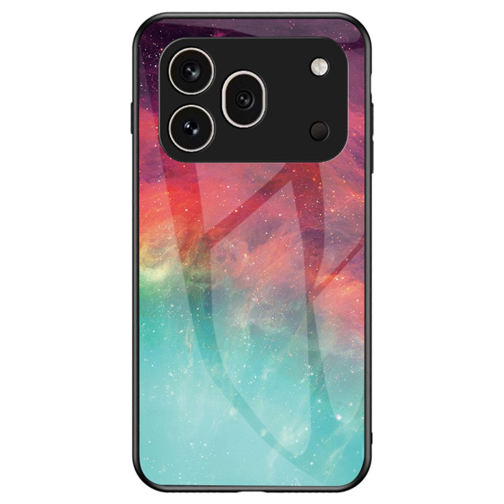 For Honor 600 Pro 5G Phone Case Starry Sky Pattern Tempered Glass Phone Cover