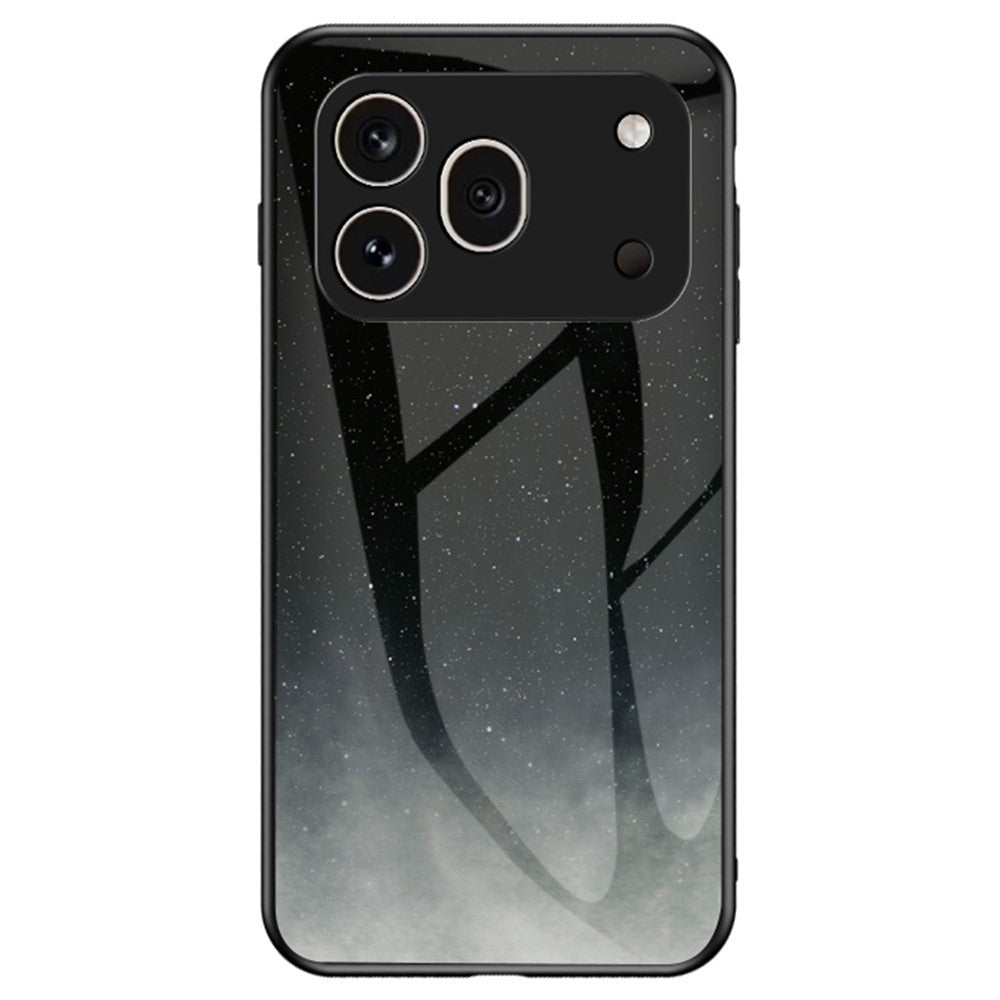 For Honor 600 Pro 5G Phone Case Starry Sky Pattern Tempered Glass Phone Cover
