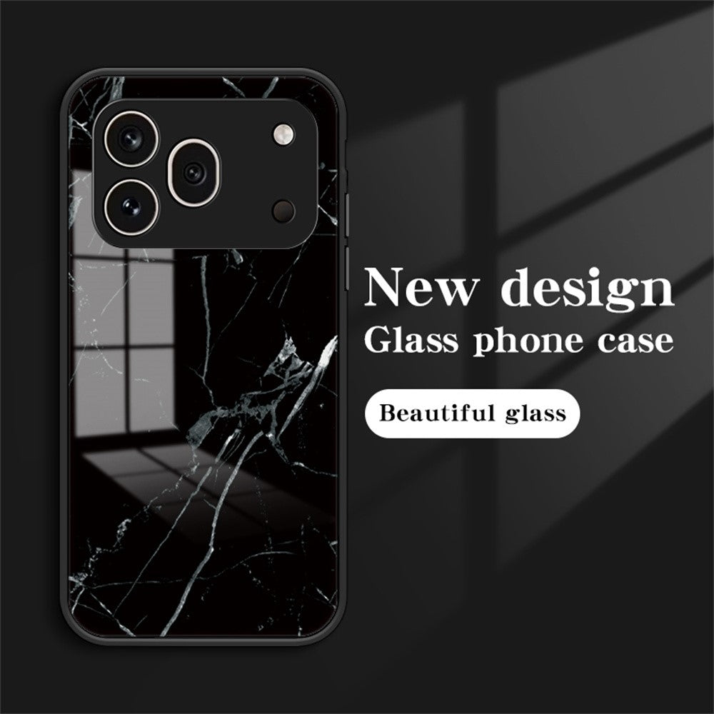 For Honor 600 Pro 5G Phone Case Marble Pattern Tempered Glass + PC + TPU Protective Phone Cover