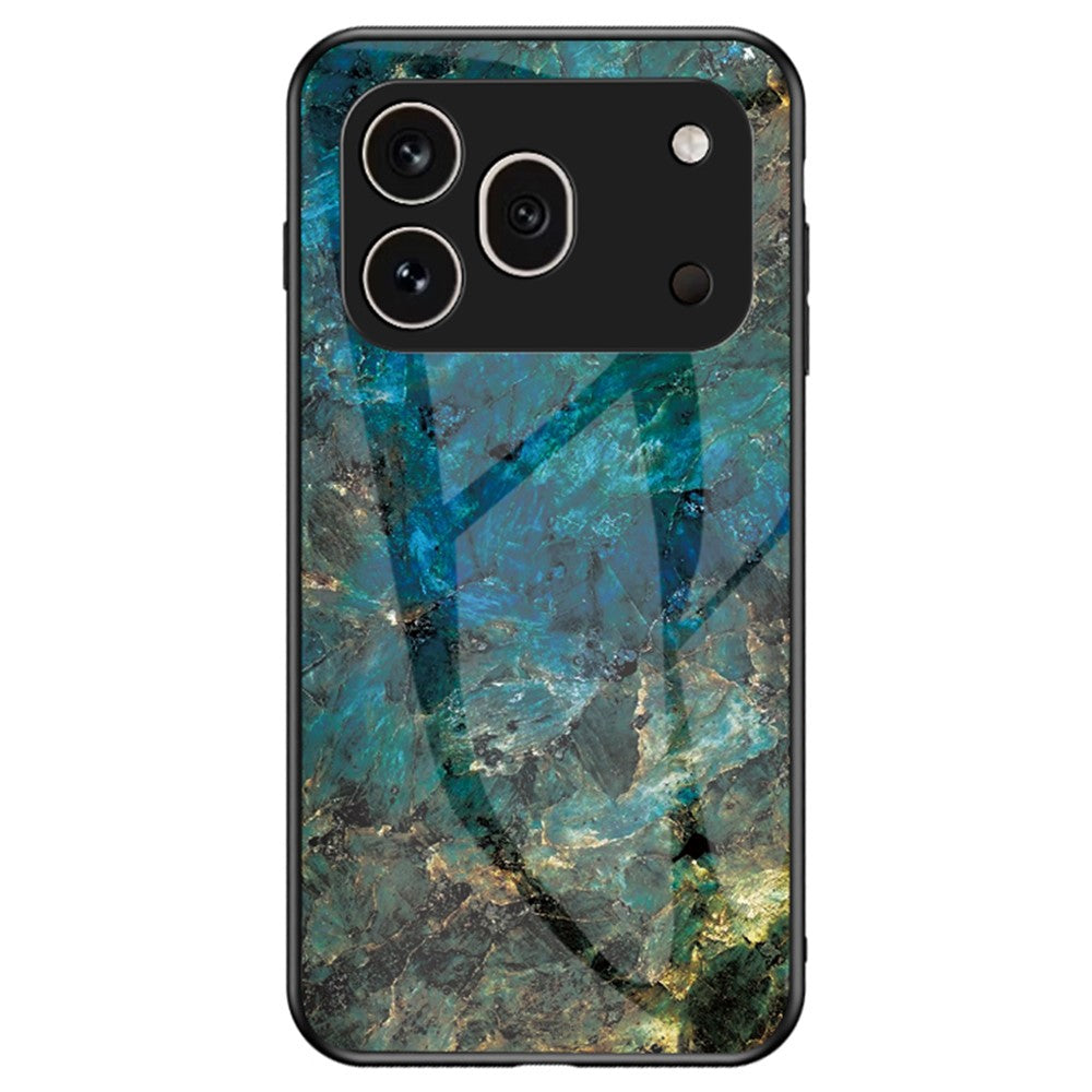 For Honor 600 Pro 5G Phone Case Marble Pattern Tempered Glass + PC + TPU Protective Phone Cover