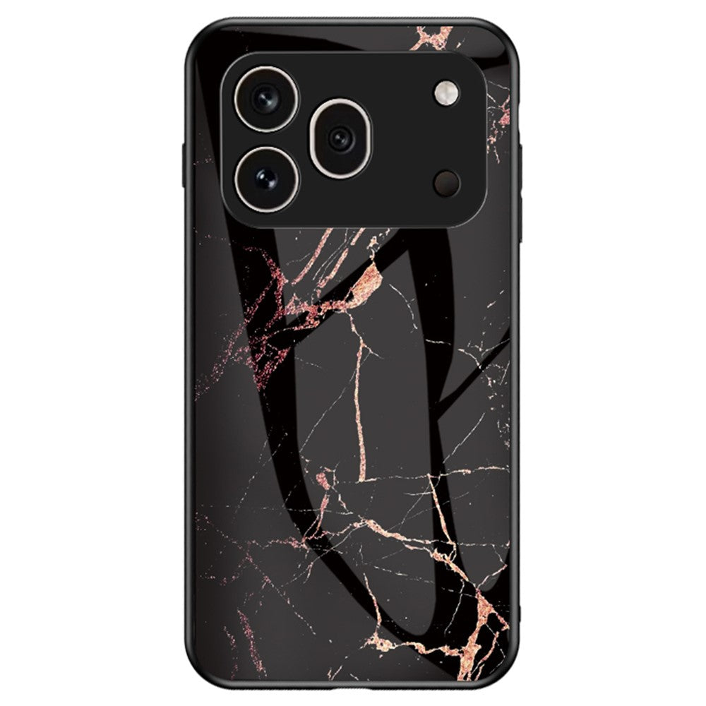 For Honor 600 Pro 5G Phone Case Marble Pattern Tempered Glass + PC + TPU Protective Phone Cover