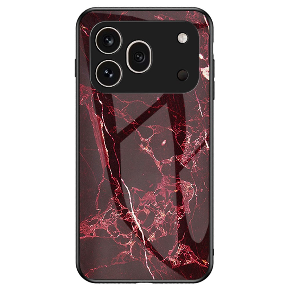 For Honor 600 Pro 5G Phone Case Marble Pattern Tempered Glass + PC + TPU Protective Phone Cover