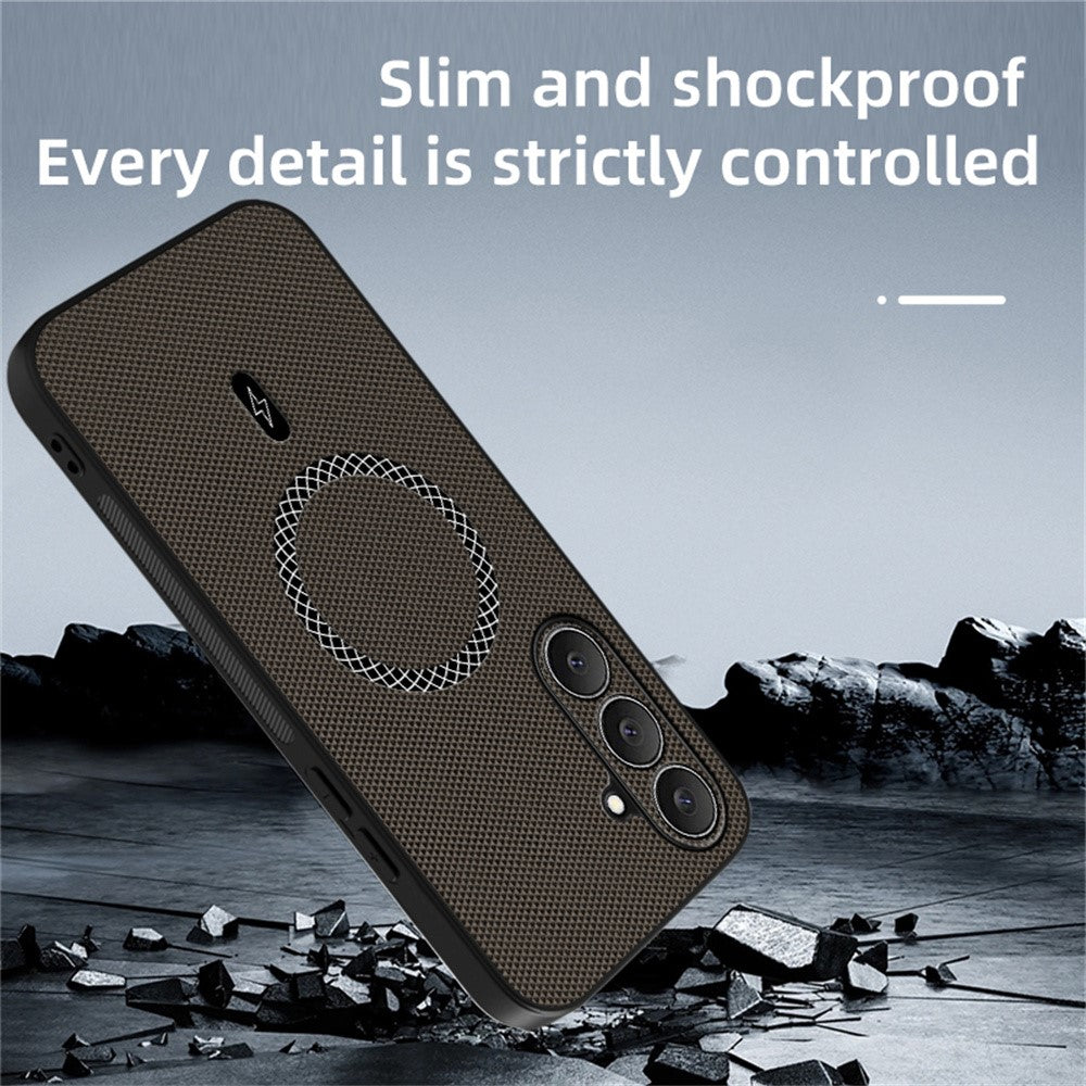 For Samsung Galaxy S26 FE Case Triangle Texture PU Leather Shockproof Ultra Thin Cover