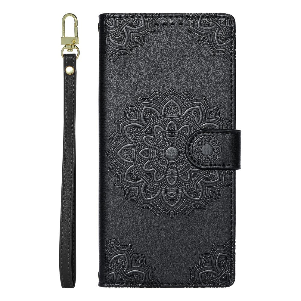 For Google Pixel 10a Case Embossed Totem Leather Flip Wallet Phone Cover with Wrist Strap