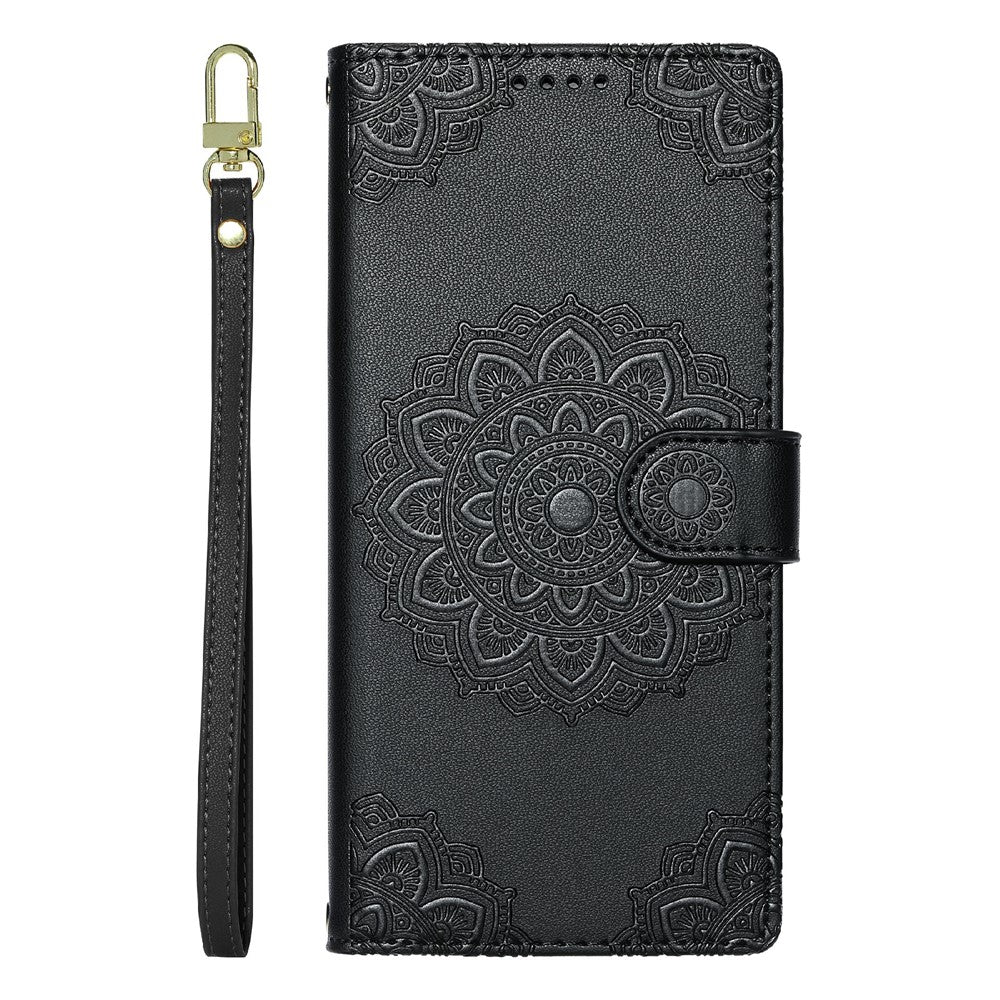 For Samsung Galaxy A57 5G Case Embossed Totem Leather Flip Wallet Phone Cover with Wrist Strap