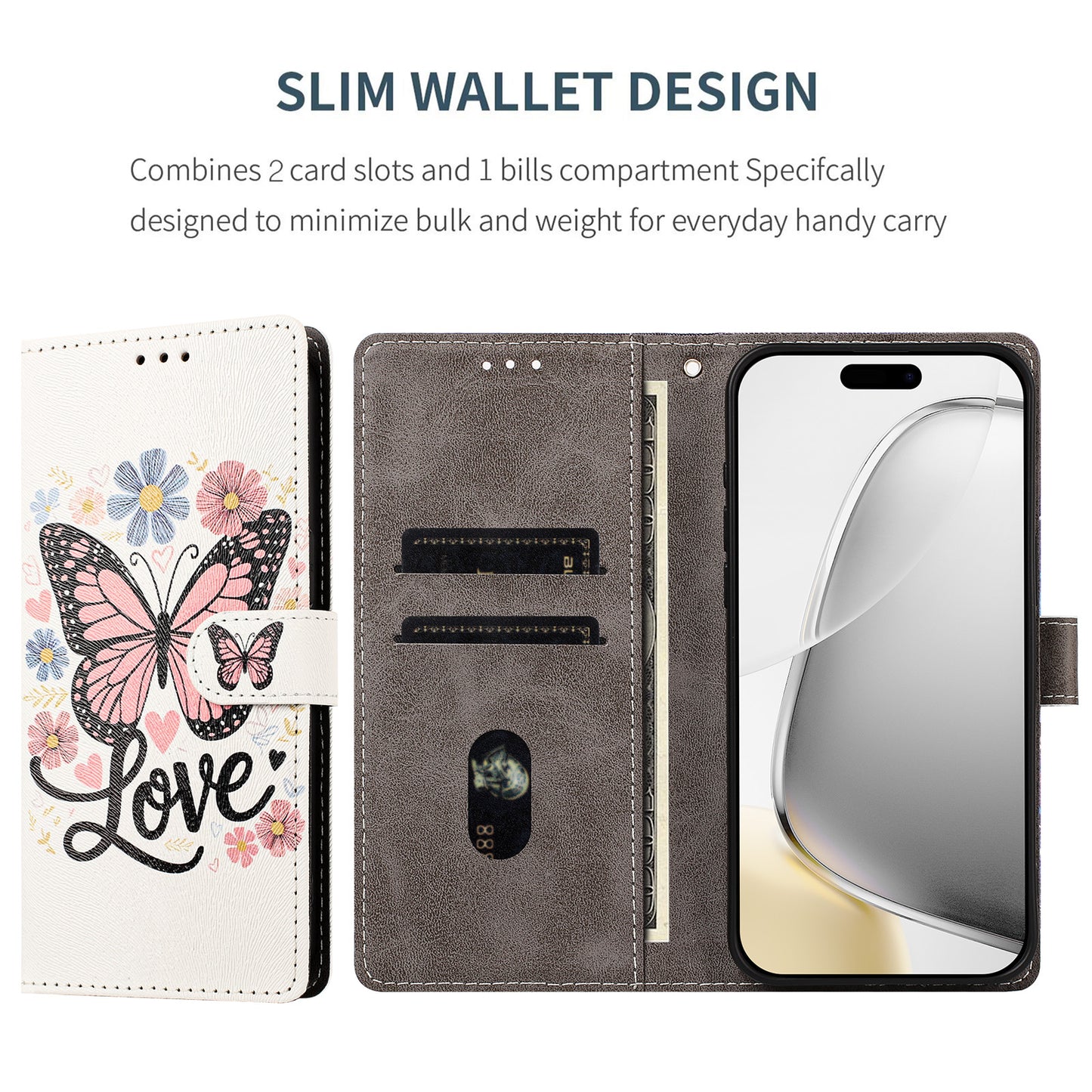 For iPhone 16e / iPhone 17e Case Pattern Printed PU Leather Flip Wallet Phone Cover with Wrist Strap