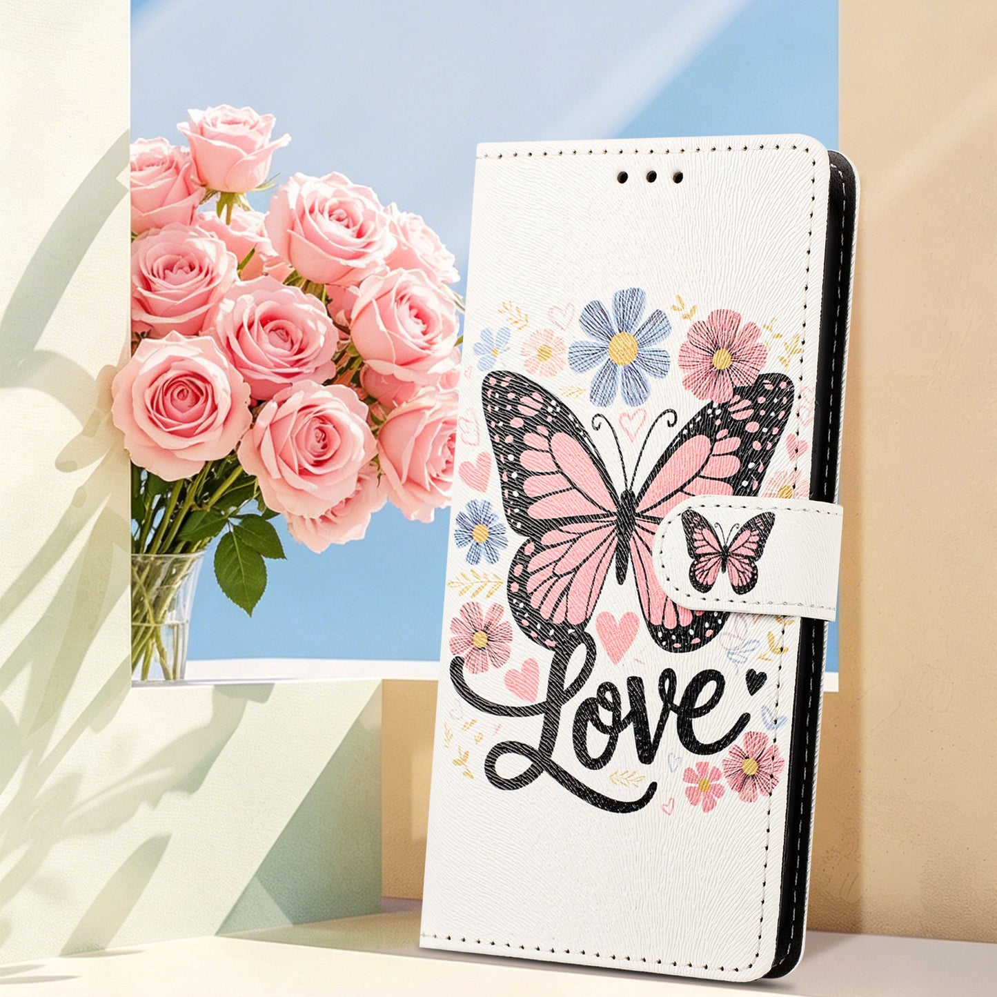 For Samsung Galaxy S26 FE Case Pattern Printed PU Leather Flip Wallet Phone Cover with Wrist Strap