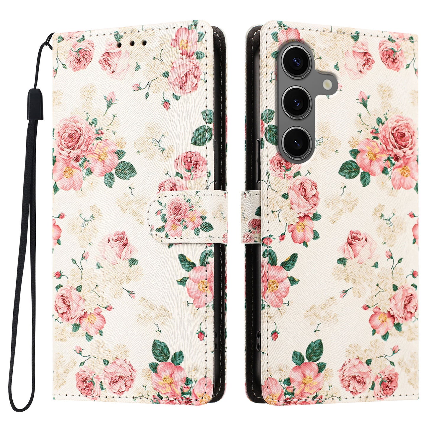 For Samsung Galaxy S26 FE Case Pattern Printed PU Leather Flip Wallet Phone Cover with Wrist Strap