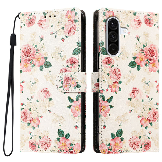 Galaxy A36 5G / Galaxy A56 5G / Galaxy M56 5G / Galaxy A37 5G Wallet-Handyhülle – Hüllenmuster bedruckte PU-Leder-Flip-- mit Handschlaufe