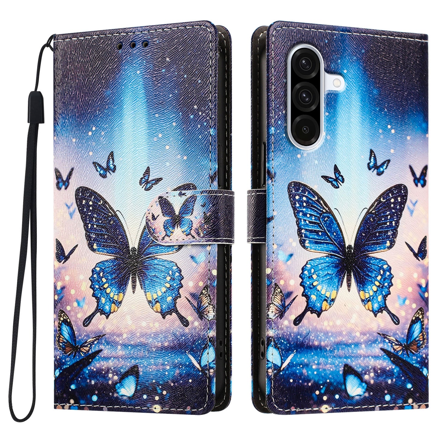 For Samsung Galaxy A36 5G / Galaxy A56 5G / Galaxy M56 5G / Galaxy A37 5G Case Pattern Printed PU Leather Flip Wallet Phone Cover with Wrist Strap