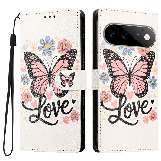 Google Pixel 11 / Google Pixel 11 Pro Wallet-Handyhülle – Google Pixel 11 Muster bedrucktes PU-Leder Flip mit Handschlaufe