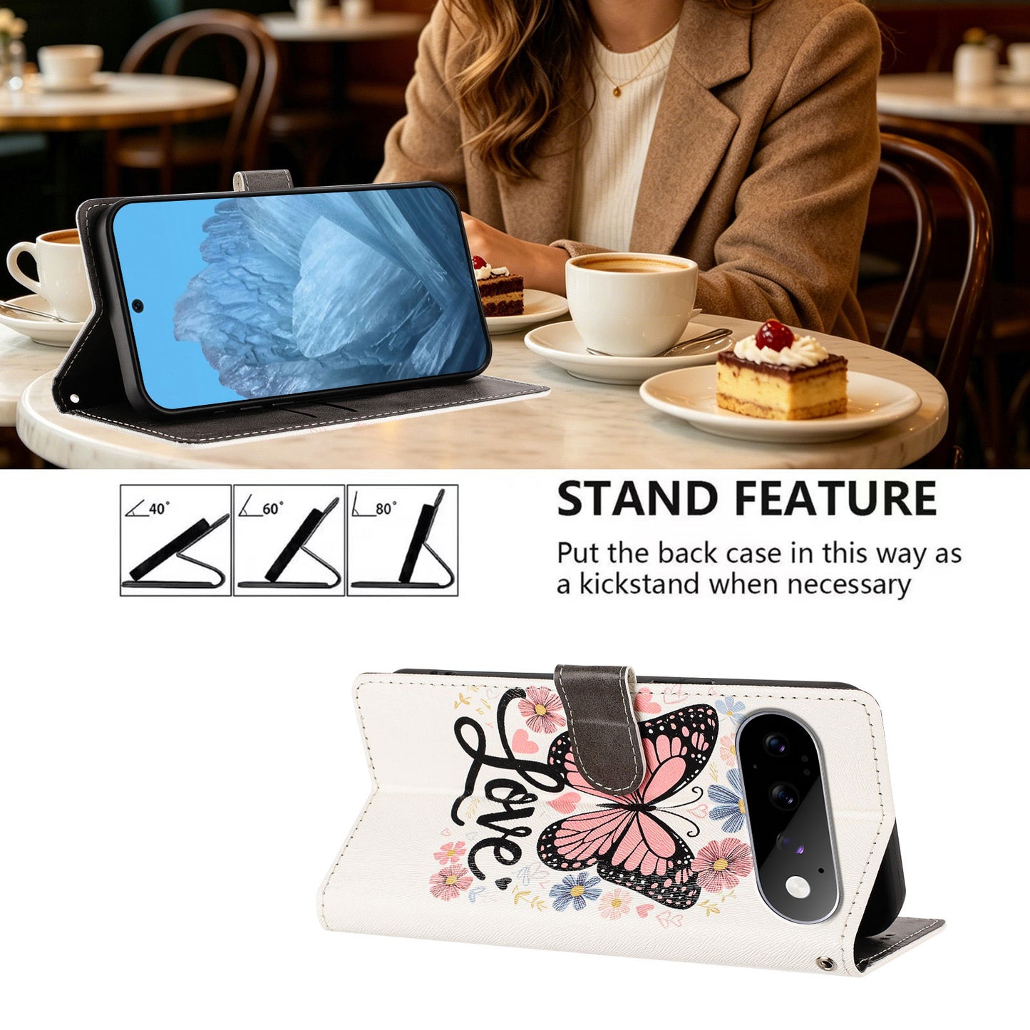 For Google Pixel 11 Pro / Google Pixel 11 Case Pattern Printed PU Leather Flip Wallet Phone Cover with Wrist Strap