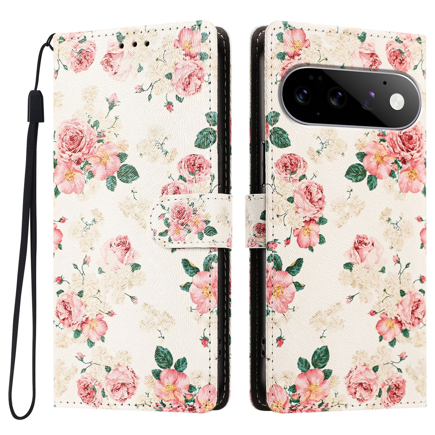 For Google Pixel 11 Pro / Google Pixel 11 Case Pattern Printed PU Leather Flip Wallet Phone Cover with Wrist Strap