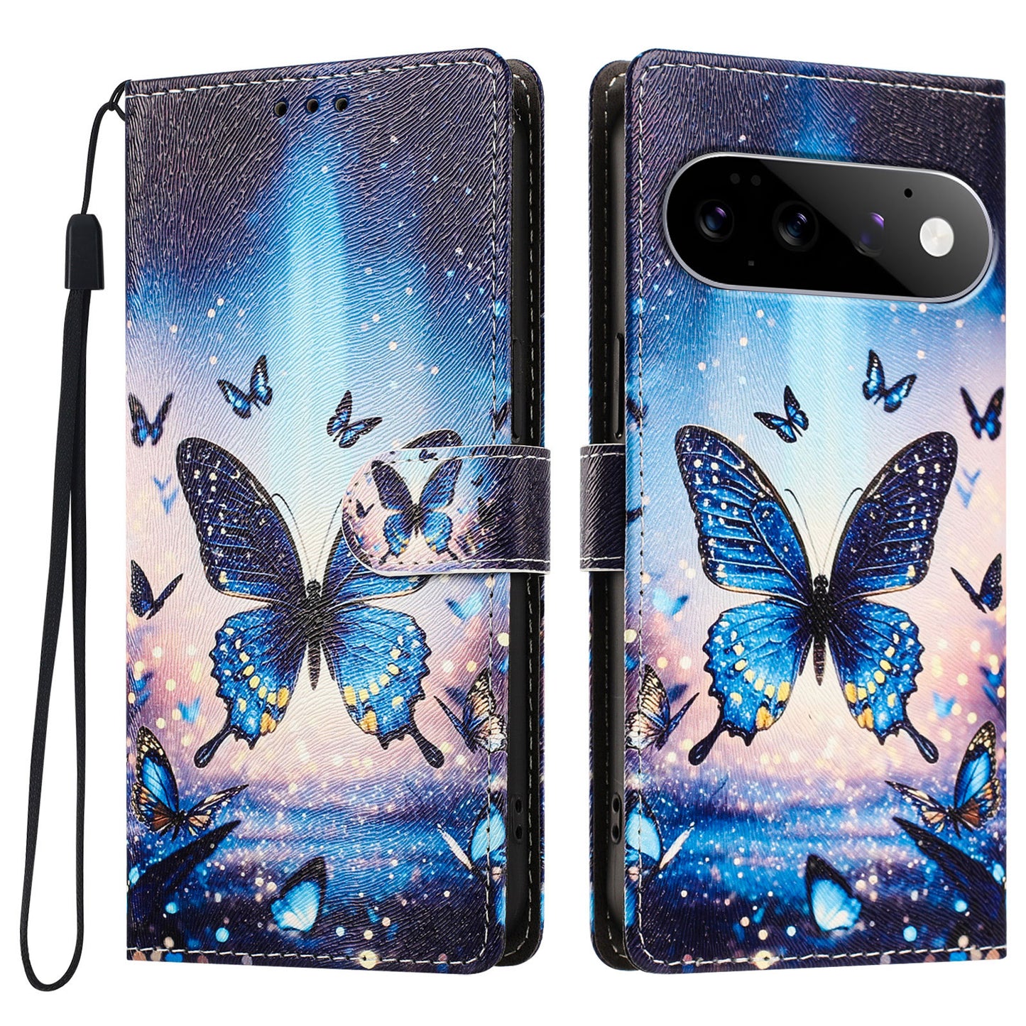 For Google Pixel 11 Pro / Google Pixel 11 Case Pattern Printed PU Leather Flip Wallet Phone Cover with Wrist Strap