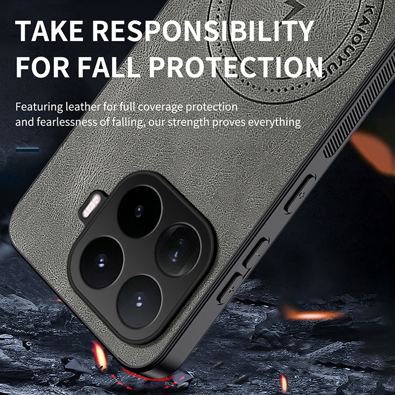 Xiaomi 17T Pro – Magnetische Handyhülle aus PC und TPU, mit Nappa-Textur