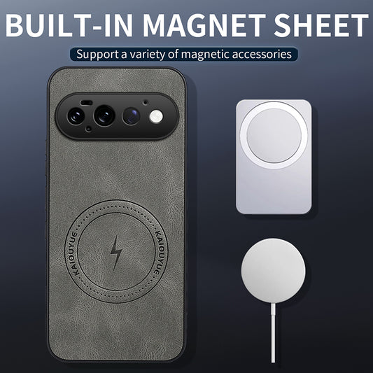 Google Pixel 11 Pro Handyhülle – WANLONFENG Magnetische der SD1-Serie mit Nappa-Textur, PC-TPU