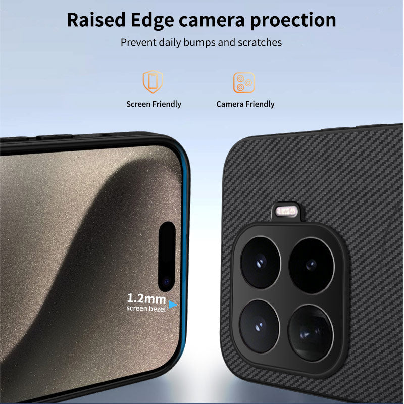 Xiaomi 17T – Magnetische Handyhülle aus PC und TPU, in Carbonfaser-Optik