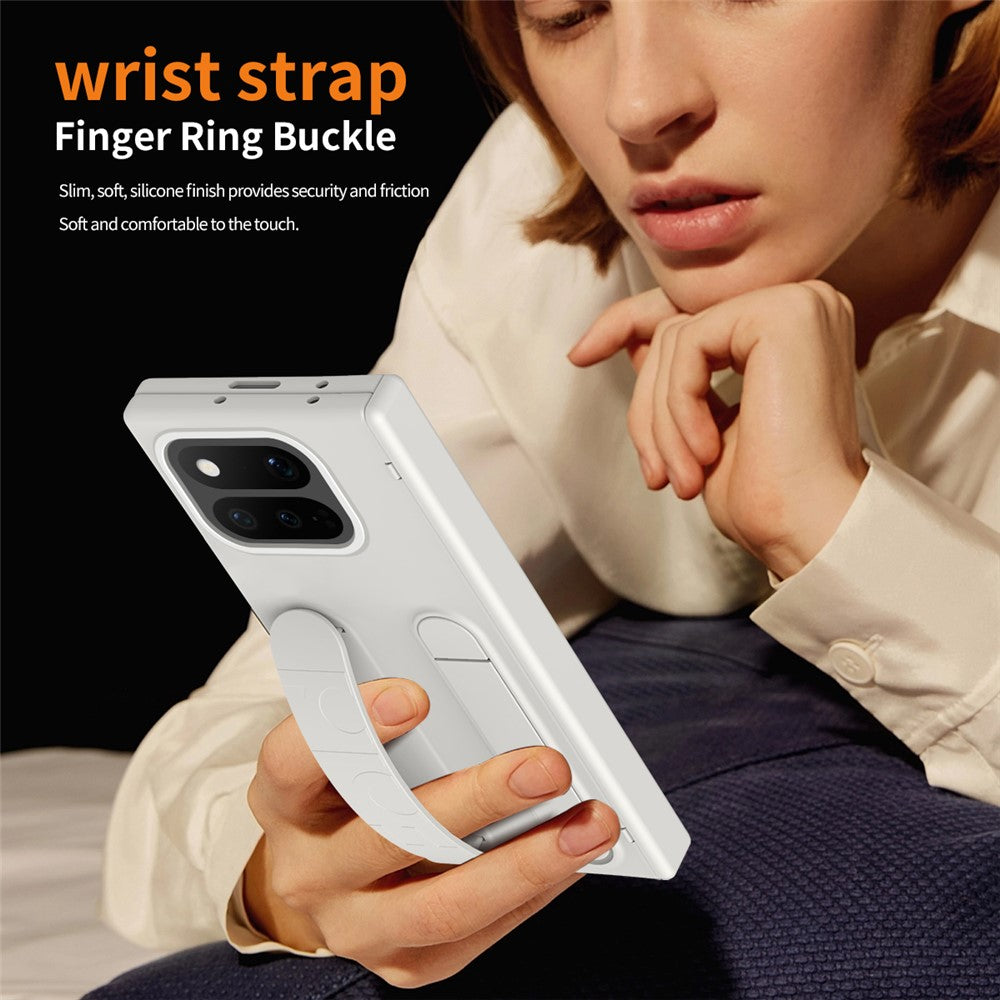 For Google Pixel 11 Pro Fold Case Kickstand Wristband PC Phone Cover with Tempered Glass Film