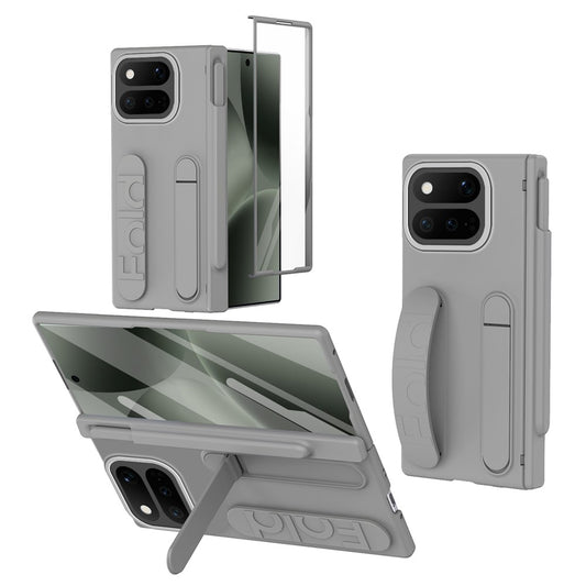 Google Pixel 11 Pro Fold Handyhülle – mit Ständer, Armband, harte PC- mit gehärtetem Glas/Eingabestift