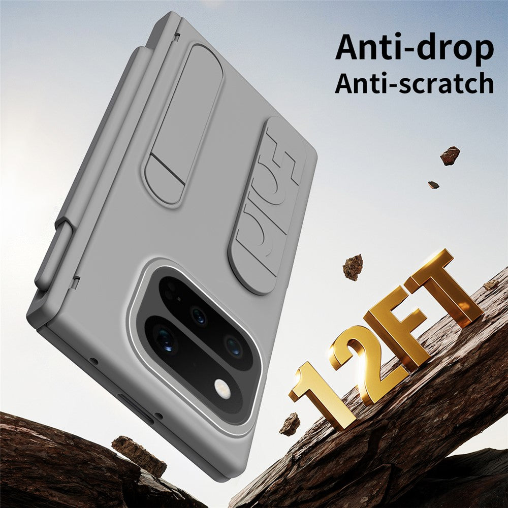 For Google Pixel 11 Pro Fold Case Kickstand Wristband Hard PC Phone Cover with Tempered Glass  /  Stylus