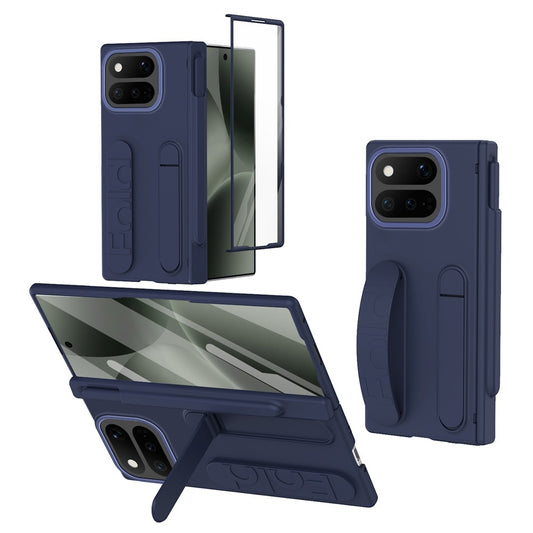 Google Pixel 11 Pro Fold Handyhülle – mit Ständer, Armband, harte PC- mit gehärtetem Glas/Eingabestift