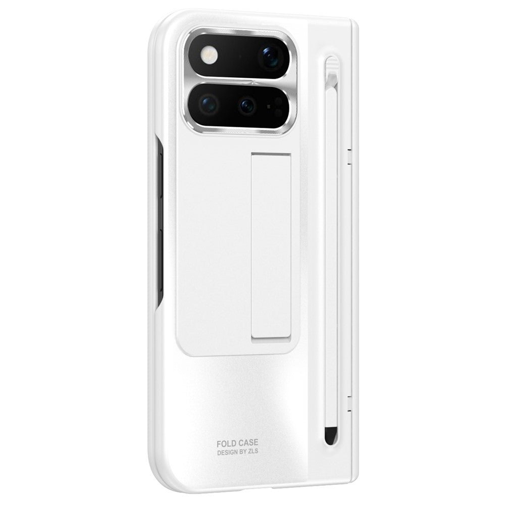 For Google Pixel 11 Pro Fold Case Kickstand Hinge PC Phone Cover with Tempered Glass Film, Stylus