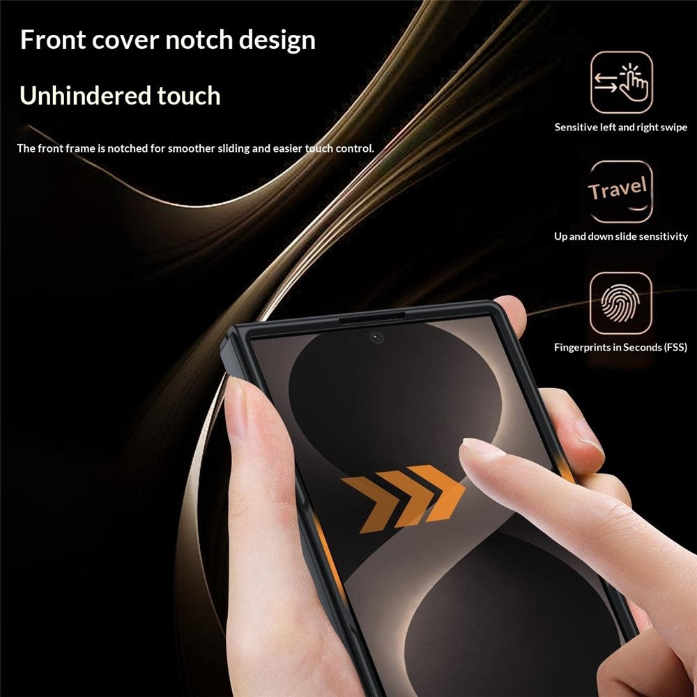 For Samsung Galaxy Z Fold8 Case Leather + PC Hard Phone Cover Carbon Fiber Texture
