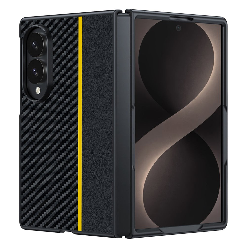 For Samsung Galaxy Z Fold8 Case Leather + PC Hard Phone Cover Carbon Fiber Texture