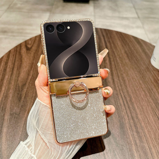 Galaxy Z Flip8 – Handyhülle aus Kunststoff, mit Strassverzierung, mit Glitzer