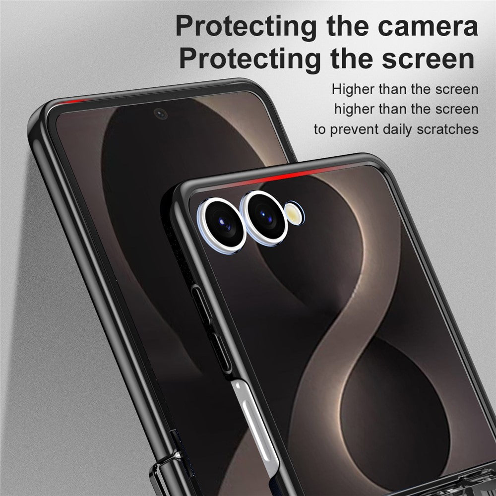 For Samsung Galaxy Z Flip8 Case Mechanical Legend Electroplating PC Phone Cover with Rear Screen Film