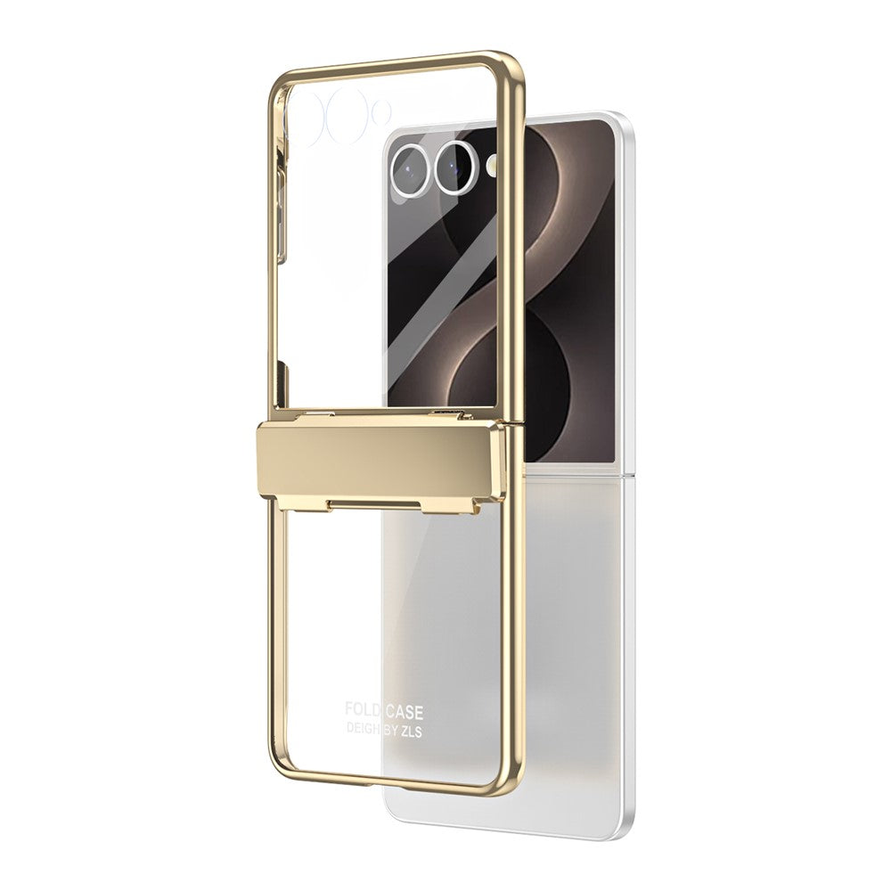For Samsung Galaxy Z Flip8 Case Electroplating PC Folding Phone Cover with Screen Protector