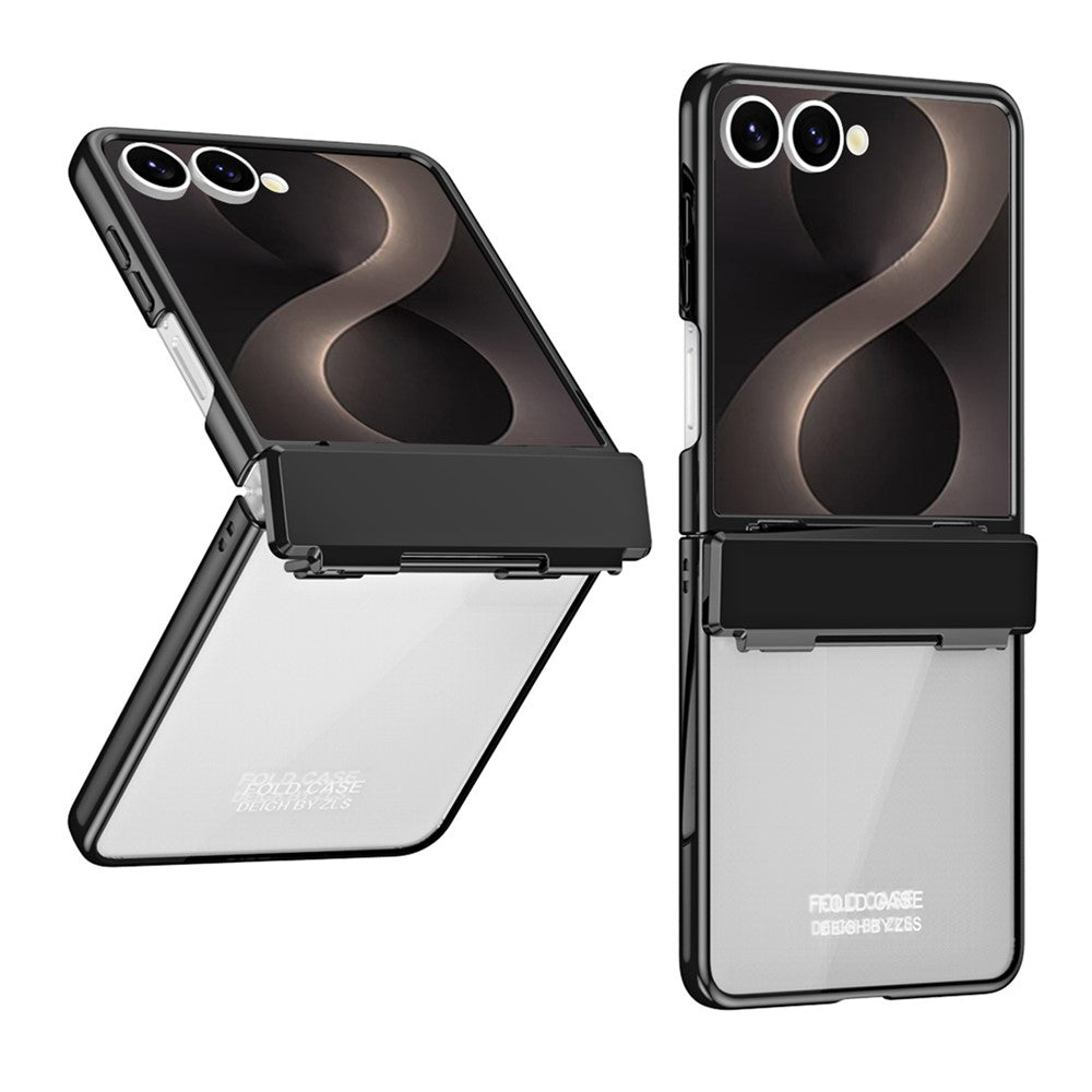 For Samsung Galaxy Z Flip8 Case Electroplating PC Folding Phone Cover with Screen Protector