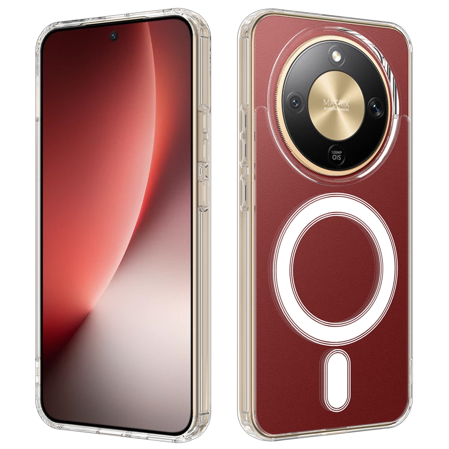 Honor X70 5G / Honor Magic8 Lite 5G / Honor X9d 5G Transparente Handyhülle – Magnetisch, aus TPU + Acryl-Rückseite
